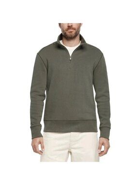 Banana Republic Men's M Olive Green Half-Zip Pullover Sweater Cotton Blend N1475